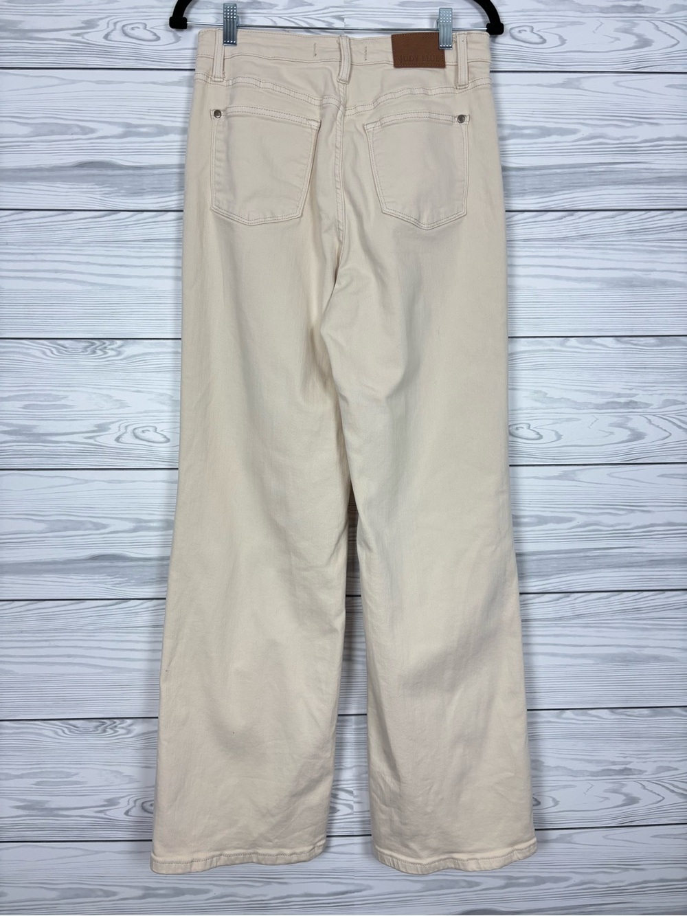 Judy Blue Burlington crochet patch high waisted jeans size 9/29 cream color - Picture 9 of 12